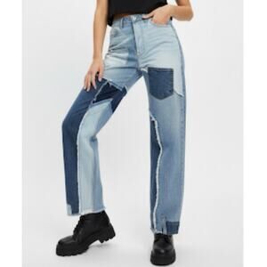 Revice Matchmaker Love at First Sight Patchwork Denim High Rise Jeans Size 29